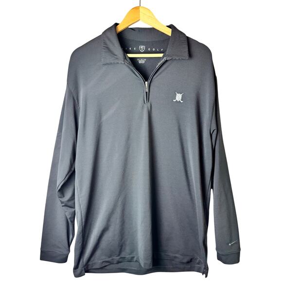 Nike Golf 1/4 Zip Mens Large Gray Long Sleeve Pullover Jacket Moisture Wicking - Picture 1 of 13